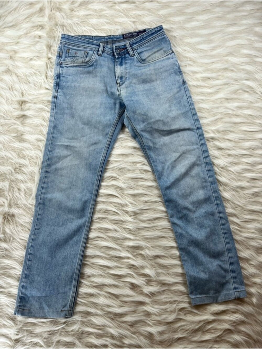Allen Solly Jeans Men's 30x29 Mid Rise Slim Fit Light Wash